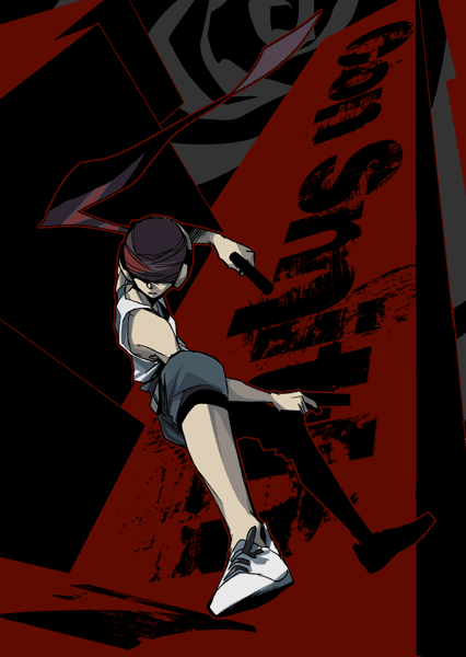 bad_id bad_pixiv_id con_smith dual_wielding gun headphones holding killer7 male_focus mudo_(saji) solo weapon