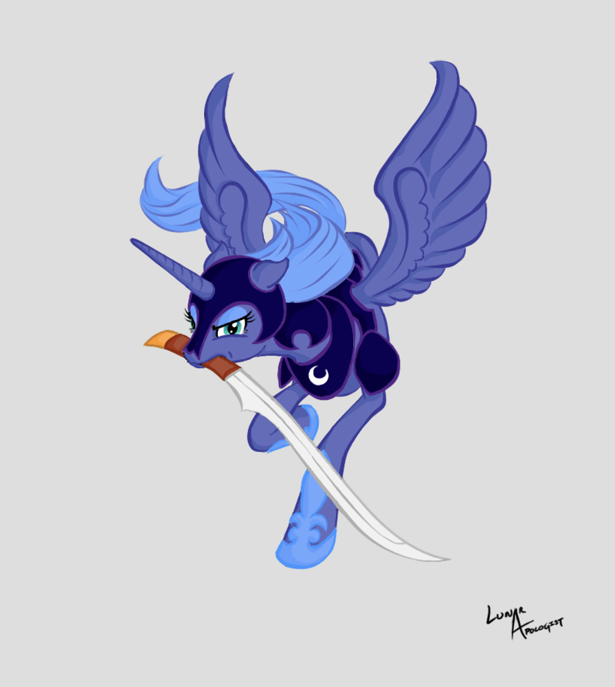 alicorn equine female feral friendship_is_magic horn horse lunar_apologist mammal my_little_pony plain_background pony princess_luna_(mlp) solo white_background winged_unicorn wings
