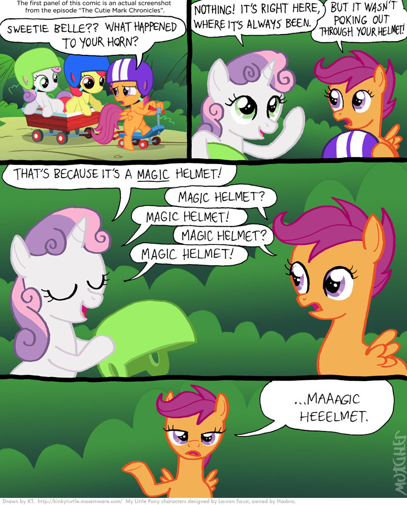 applebloom_(mlp) comic cub cutie_mark_crusaders_(mlp) english_text equine female feral friendship_is_magic group helmet horn horse magic mammal my_little_pony paradox pegasus pony scootaloo_(mlp) scooter sweetie_belle_(mlp) text timothy_fay unicorn wagon wings young