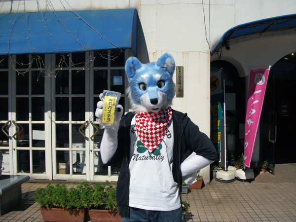 blue fursuit headband japan japanese looking_at_viewer male outside photo real solo unknown_artist