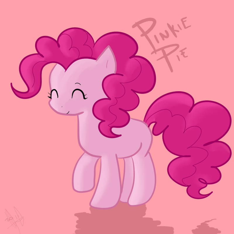 cute equine female feral friendship_is_magic fur hair horse mammal my_little_pony pink_fur pink_hair pinkie_pie_(mlp) pony solo unknown_artist