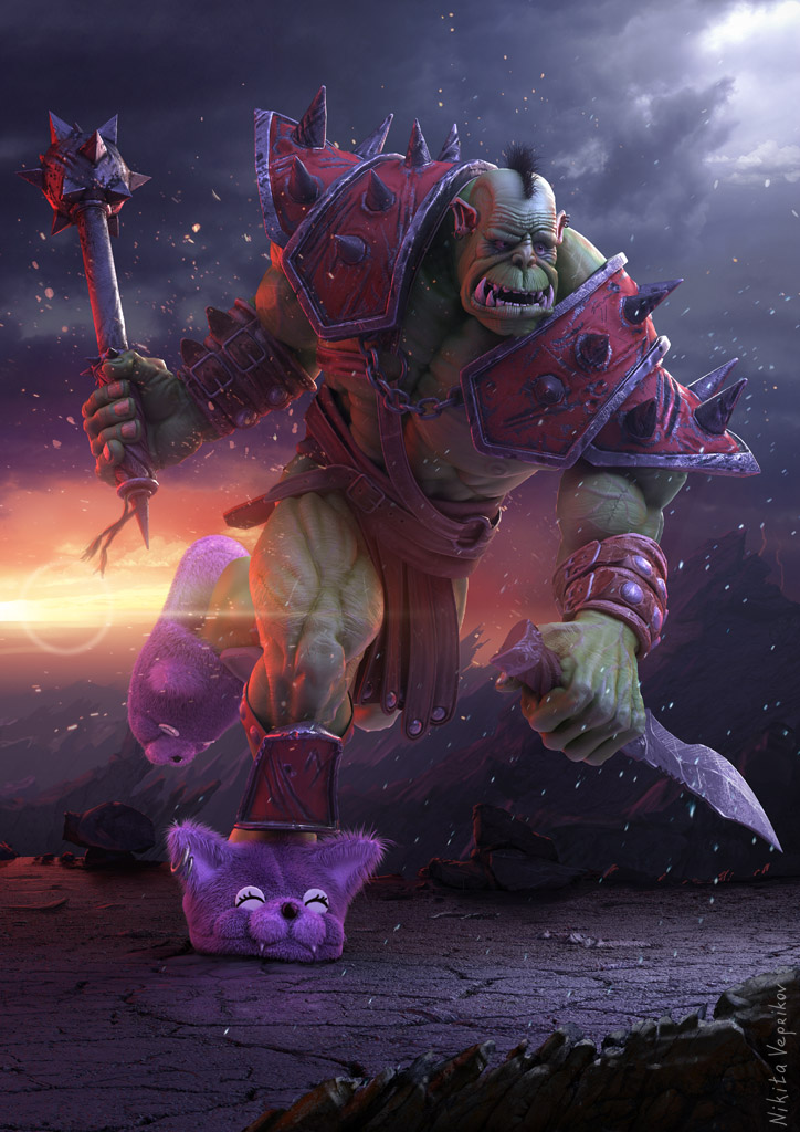 cute derp knife mace male muscles orc slippers solo spikes veprikov video_games warcraft weapon world_of_warcraft