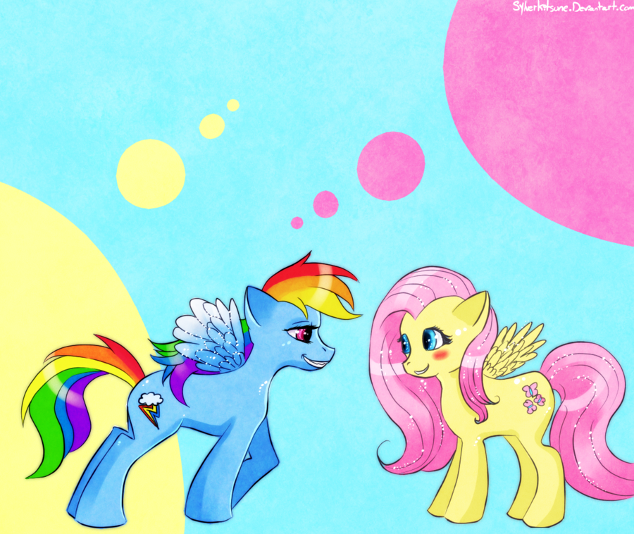 blush equine female feral fluttershy_(mlp) friendship_is_magic hair horse love mammal multi-colored_hair my_little_pony pegasus pink_hair pony rainbow_dash_(mlp) rainbow_hair red_eyes sparkle thesylverlining wings