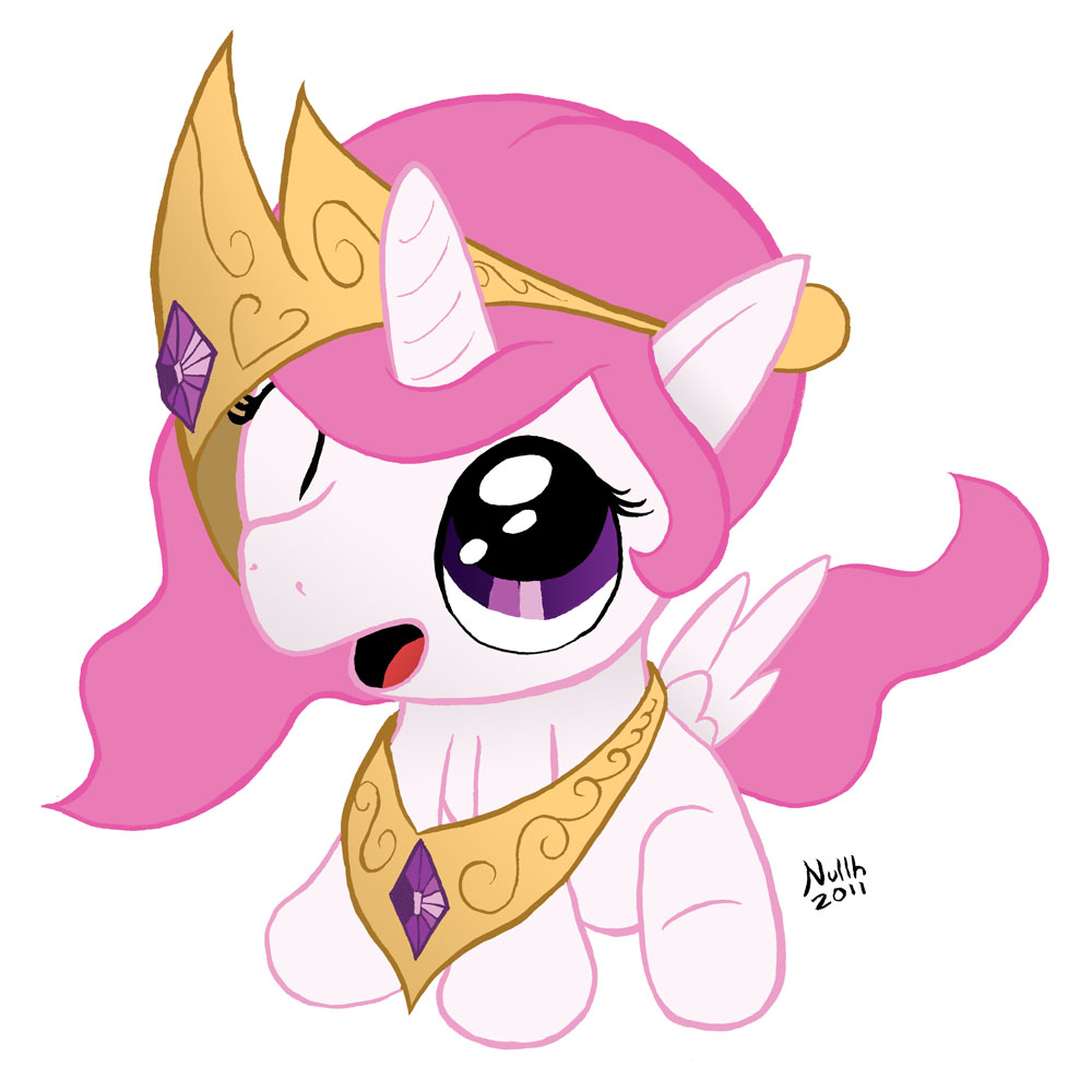 alicorn baby crown cub equine female feral friendship_is_magic hair horn mammal my_little_pony nullh pink_hair plain_background princess princess_celestia_(mlp) royalty solo white_background winged_unicorn wings young younger