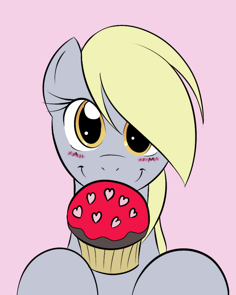 &hearts; breaking_the_fourth_wall derpy_hooves_(mlp) equine female food friendship_is_magic gift horse mammal muffin my_little_pony pegasus pony solo unknown_artist