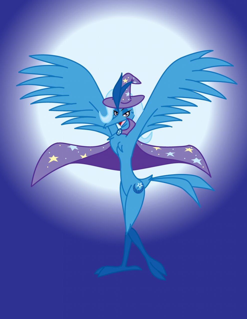 bird cape cutie_mark female friendship_is_magic hat my_little_pony phoenix solo thelonecrow trixie_(mlp) wizard_hat