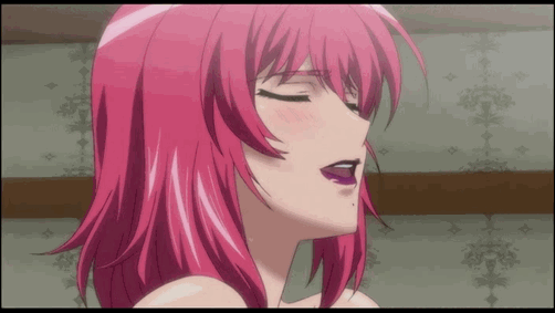 1girl animated animated_gif blush eyes_closed face gif kyuuketsuki lips nude open_mouth orgasm penetration pink_hair solo