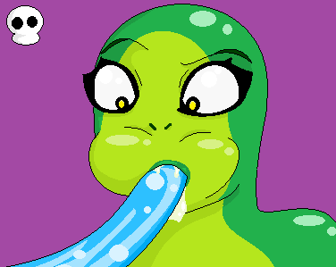 animal confused cum cum_in_mouth female frog guilty water water_tentical