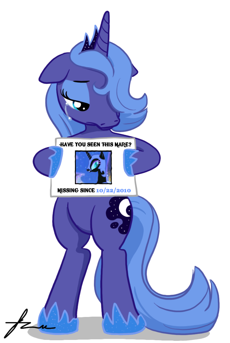 alicorn equine female friendship_is_magic horn mammal missing my_little_pony nightmare_moon_(mlp) plain_background princess_luna_(mlp) sad sign solo standing transparent_background unicorn unknown_artist