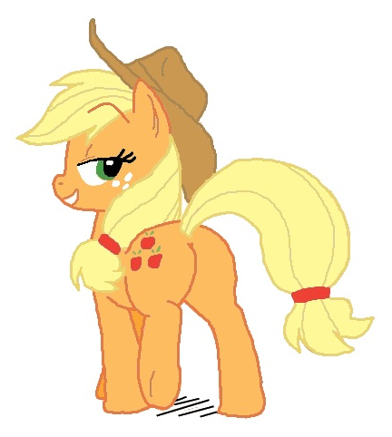 applejack_(mlp) badly_coloured butt darkpandax equine female feral friendship_is_magic hat horse mammal my_little_pony plain_background plot pony raised_tail sketch solo unknown_colorist white_background