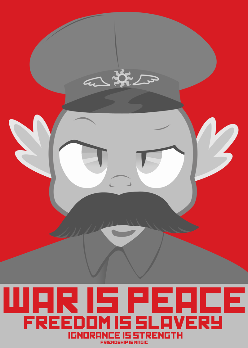 big_brother crossover cult_of_personality dragon election equestria-election facial_hair friendship_is_magic hat male mustache my_little_pony nineteen_eighty-four parody poster propaganda solo soviet spike_(mlp)