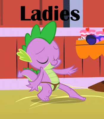 animated baby_dragon barn cake do_not_want friendship_is_magic hay ladies my_little_pony pelvic_thrust reptile scalie spike_(mlp) table treats