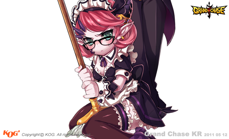 broom grand_chase horns ley maid_outfit