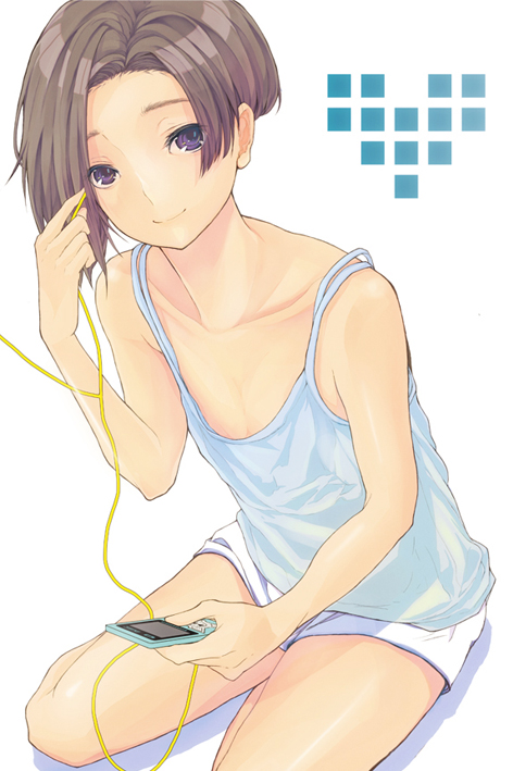 camisole digital_media_player flat_chest kobayakawa_rinko love_plus short_hair shorts slender solo umesuki