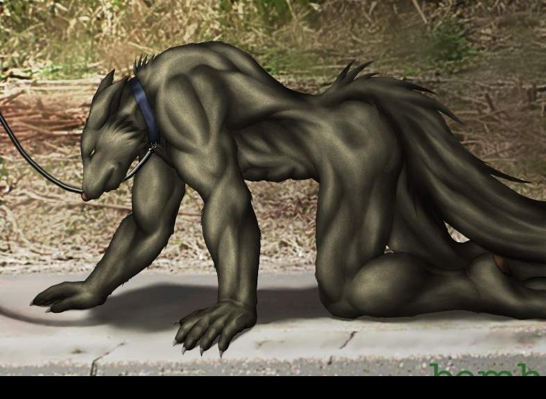 anthro bomb_(artist) canine male mammal nude slave solo