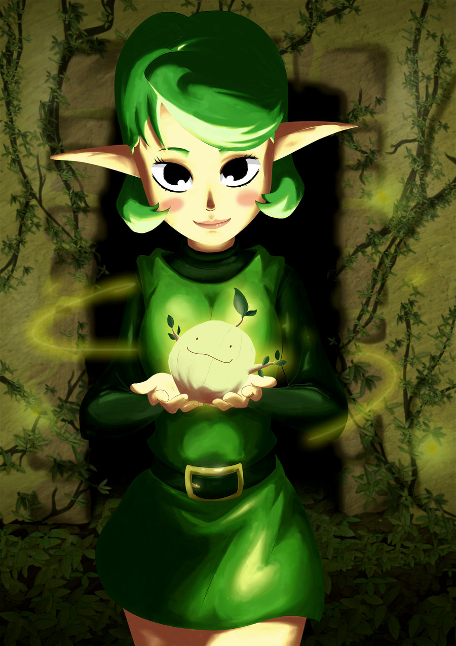 breasts elf green_hair highres nintendo pointy_ears saria the_legend_of_zelda