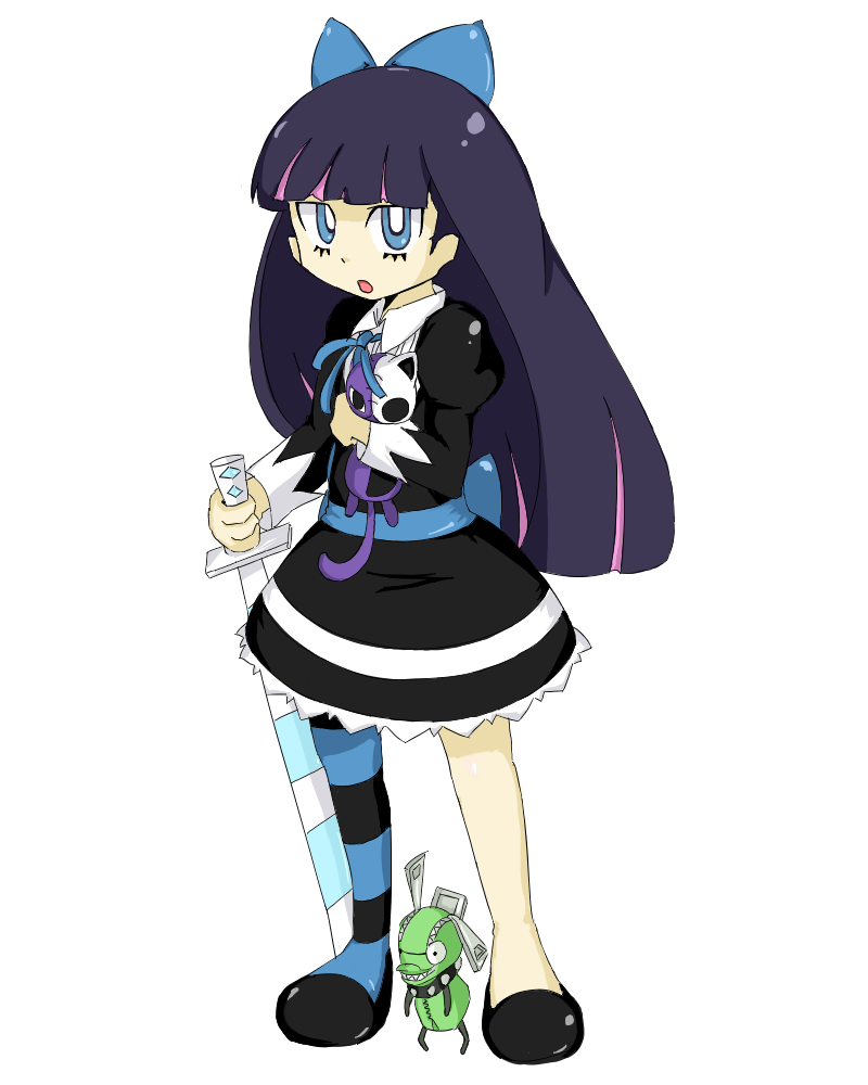 artist_request chuck chuck_(psg) dress goth gothic panty_&amp;_stocking_with_garterbelt stocking_(character) stocking_(psg) sword weapon