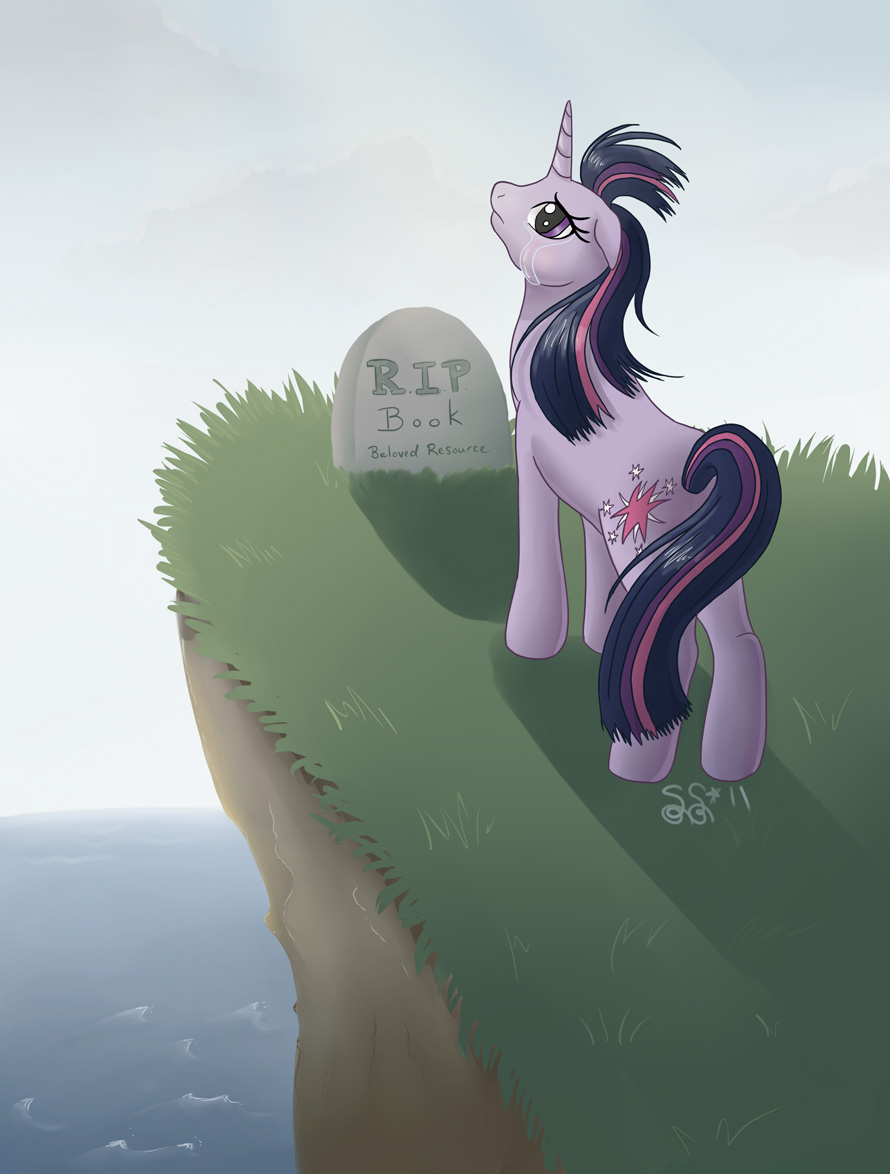 book crying equine female feral friendship_is_magic grave horn horse mammal my_little_pony pony solo twilight_sparkle_(mlp) unicorn