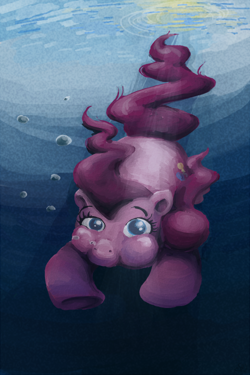 equine female feral friendship_is_magic fur horse mammal my_little_pony pink_fur pinkie_pie_(mlp) pony solo under_water underwater water