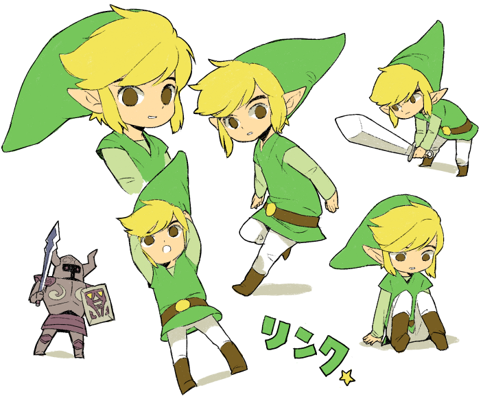 blonde_hair brown_eyes darknut hat link male_focus pointy_ears shield sunyan sword the_legend_of_zelda the_legend_of_zelda:_the_wind_waker toon_link tunic weapon