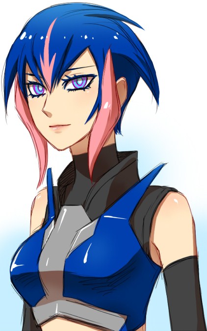 arcee arin66 blue_hair non-web_source personification pink_hair solo transformers transformers_prime