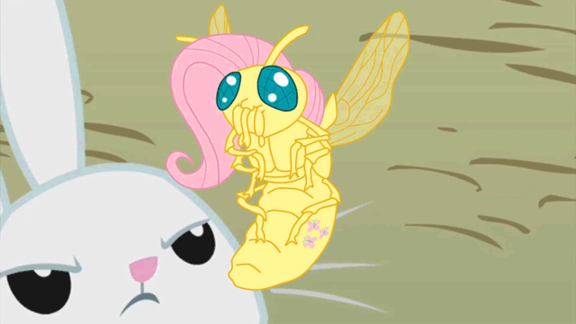 animated equine female feral fluttershy_(mlp) fly friendship_is_magic horse mammal my_little_pony pony shutterfly unknown_artist what_has_magic_done what_has_science_done why