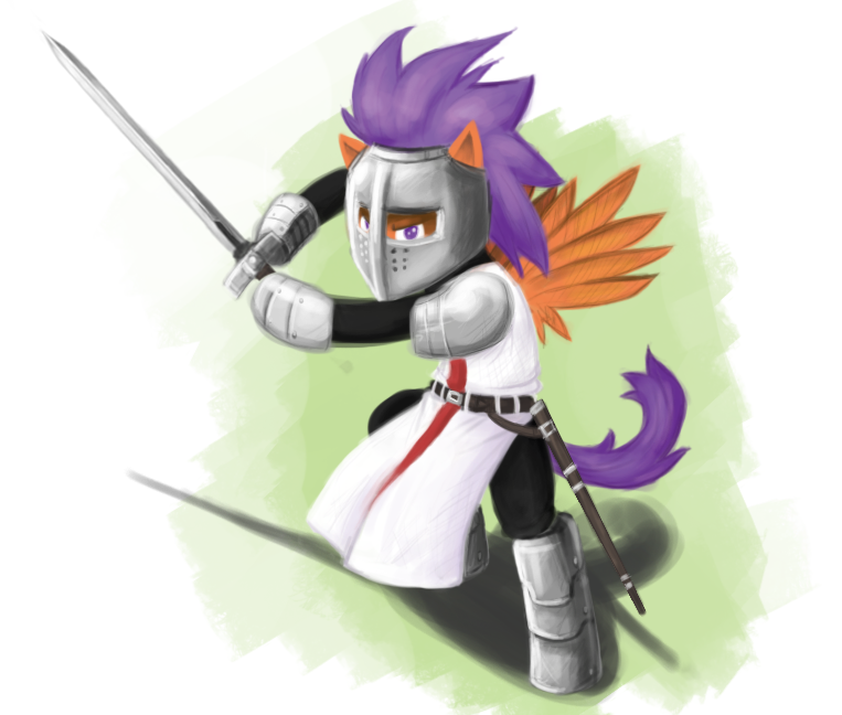 equine female friendship_is_magic knight mammal my_little_pony pegasus plain_background scootaloo_(mlp) solo sword tommy631 weapon white_background wings
