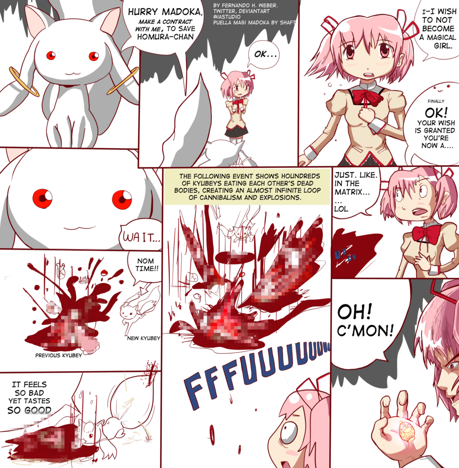 cannibalism censored english failure fernando_h._weber kaname_madoka kyubey mahou_shoujo_madoka_magica parody pink_hair school_uniform short_twintails soul_gem twintails