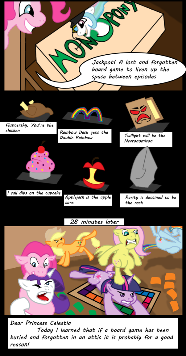 applejack_(mlp) argument bickering board_game comic cutie_mark dialog disagreement english_text equine female feral fluttershy_(mlp) friendship_is_magic fur game games group horn horse mammal mane_cast monopoly my_little_pony necronomicon pegasus philith pink_fur pinkamena_(mlp) pinkie_pie_(mlp) pony rainbow_dash_(mlp) rarity_(mlp) text toff trollestia_(mlp) twilight_sparkle_(mlp) unicorn violence wings
