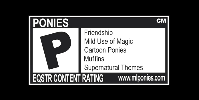 advertisement ambiguous_gender black_background english_text esrb friendship_is_magic muffins my_little_pony parody plain_background text unknown_artist video_games warning