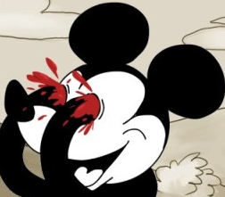 blood cannot_unsee disney gore happy low_res male mammal mickey_mouse mouse reaction_image rodent solo won't_need_eyes zalgo zombiecat