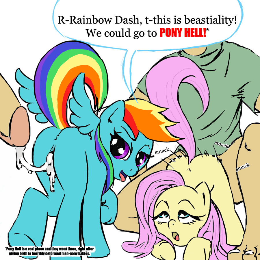 1800 all_fours anus bestiality blue_eyes bottomless butt clothed clothing cum cum_in_pussy cum_inside cum_string dialog disembodied_penis doggystyle english_text equine female feral fluttershy fluttershy_(mlp) friendship_is_magic from_behind hair half-dressed horse human interspecies looking_back male mammal multi-colored_hair my_little_pony open_mouth orgasm pegasus penetration penis pink_eyes pink_hair plain_background pony purple_eyes pussy rainbow_dash rainbow_dash_(mlp) rainbow_hair sex straight text vaginal vaginal_penetration white_background wings