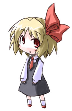 blonde_hair female lowres necktie red_eyes ribbon rumia short_hair solo standing the_embodiment_of_scarlet_devil touhou youkai