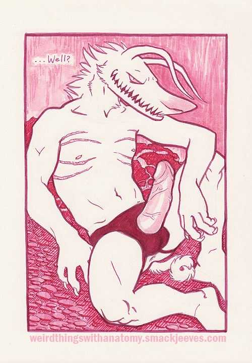 big_penis canine english_text jockstrap looking_at_viewer male mammal monochrome penis pink_and_white scar sitting solo text underwear weirdthingswithanatomy wolf