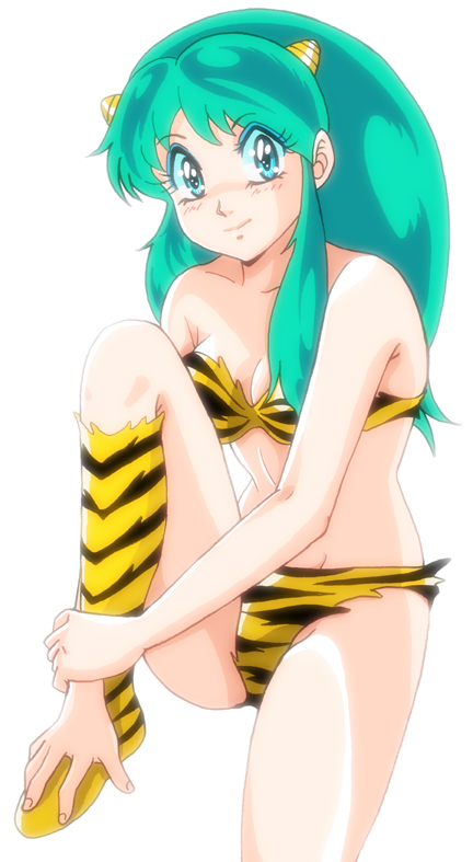 bikini green_hair horns legs long_hair lum oni swimsuit tagme urusei_yatsura