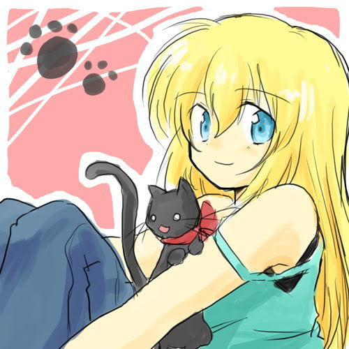 blonde_hair blue_eyes cat colette_brunel collet_brunel lowres tales_of_(series) tales_of_symphonia