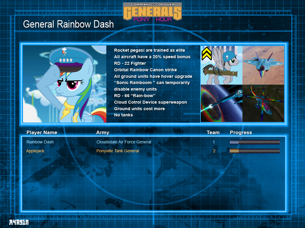 aircraft airplane bazooka blue_fur command_and_conquer command_and_conquer_generals crossover english_text equine female feral friendship_is_magic fur hasbro helicopter jet laser mammal military missile my_little_pony orbit pegasus rainbow_dash_(mlp) ranged_weapon rocket_launcher sonic_rainboom text weapon wings