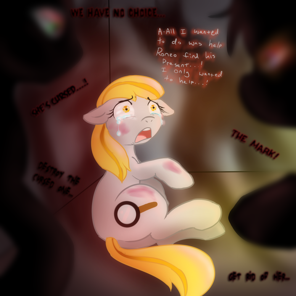 balddumborat bruise crying cutie_mark dialog english_text equine fear female feral friendship_is_magic group hasbro horror horse imminent_murder mammal my_little_pony outnumbered pony ruby_(mlp) story_of_the_blanks surrounded tears text unknown_artist