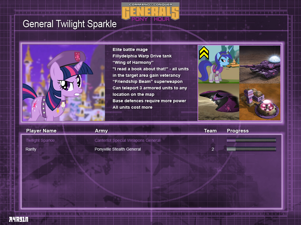 colgate_(mlp) command_and_conquer command_and_conquer_generals crossover cutie_mark english_text equine female feral friendship_is_magic hasbro horn horse jet magic_user mammal military my_little_pony pony spellcaster tank text twilight_sparkle_(mlp) unicorn