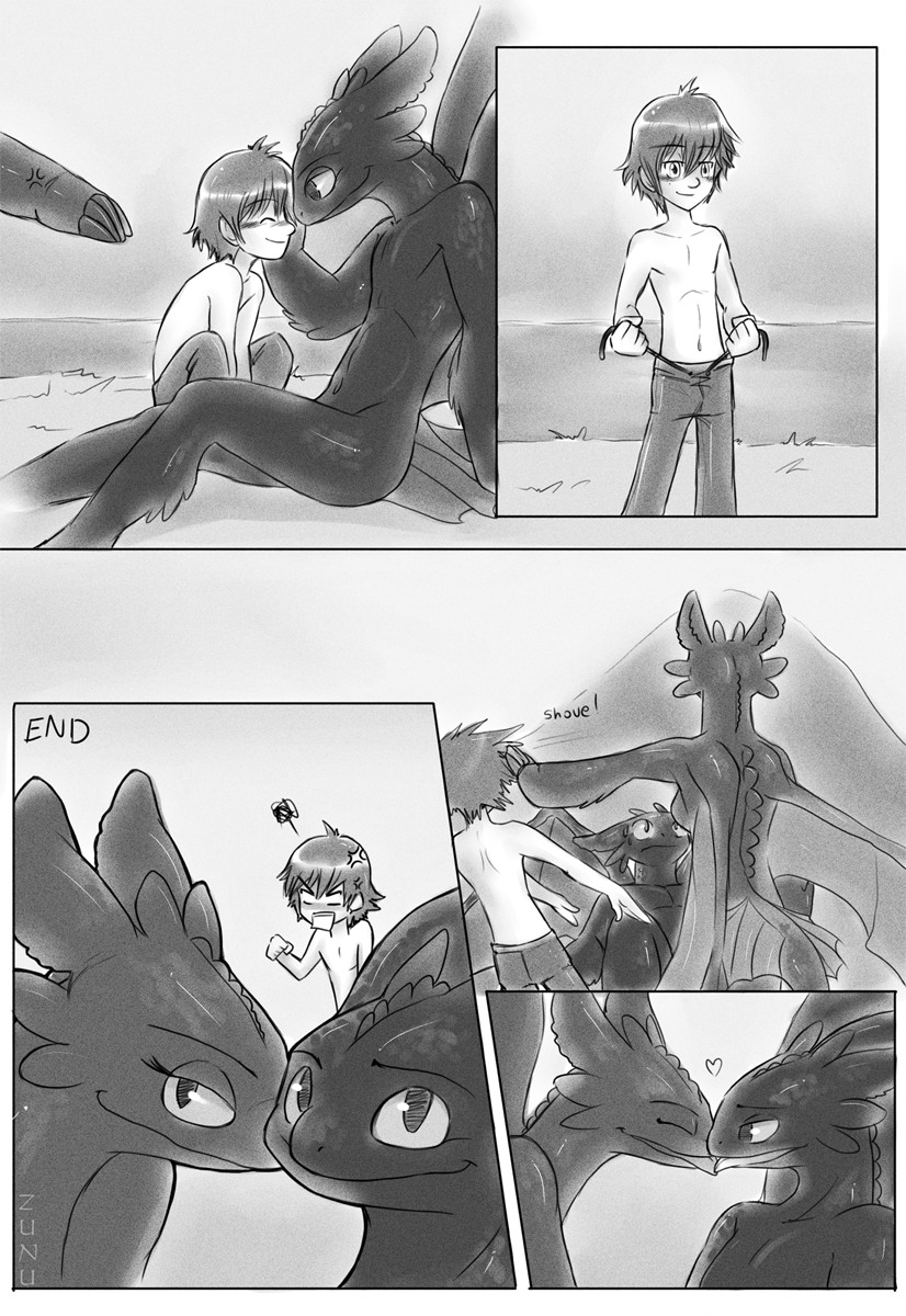 anthro couple dragon female greyscale hiccup hiccup_(httyd) how_to_train_your_dragon human love male mammal monochrome night_fury toothless zunu-raptor
