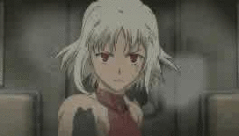 428 animated animated_gif canaan chunsoft gif gun lowres red_eyes short_hair weapon white_hair