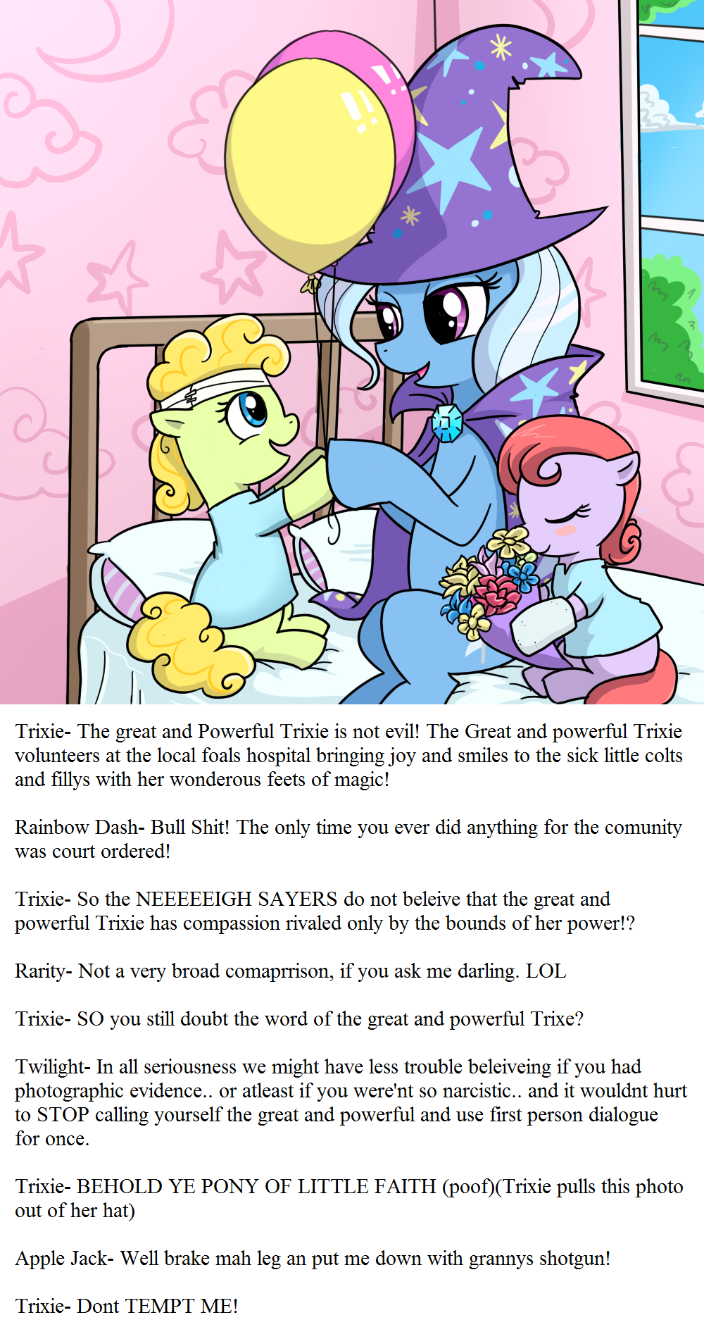 cub cutie_mark english_text equine female feral friendship_is_magic hasbro horse hospital madmax mammal medical my_little_pony pony sick text trixie_(mlp) unicorn young