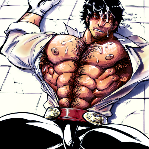 bullfighter chest clothed cum hairy lowres male male_focus male_only matador miguel miguel_caballero_rojo muscle sweat tekken