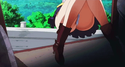 animated animated_gif ass boots charlotte_hazellink jewelry lowres necklace panties pink_hair princess_lover solo underwear