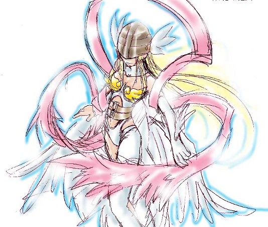 1girl angewomon digimon solo tagme