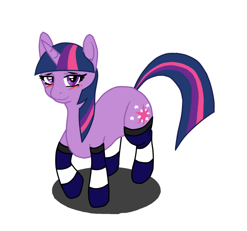 blush bojanglesftw cool_colors cutie_mark equine female feral friendship_is_magic hasbro horn legwear looking_at_viewer mammal my_little_pony plain_background solo stockings transparent_background twilight_sparkle_(mlp) unicorn