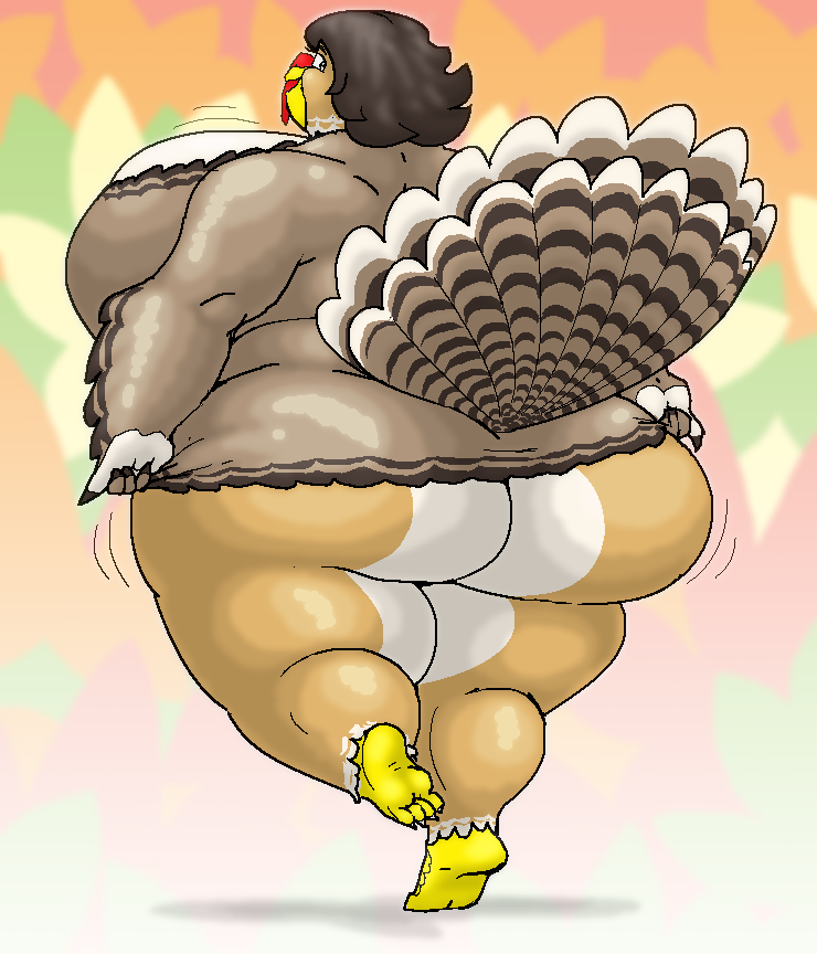 avian butt female morbidly_obese overweight solo turkey vdisco warm_colors