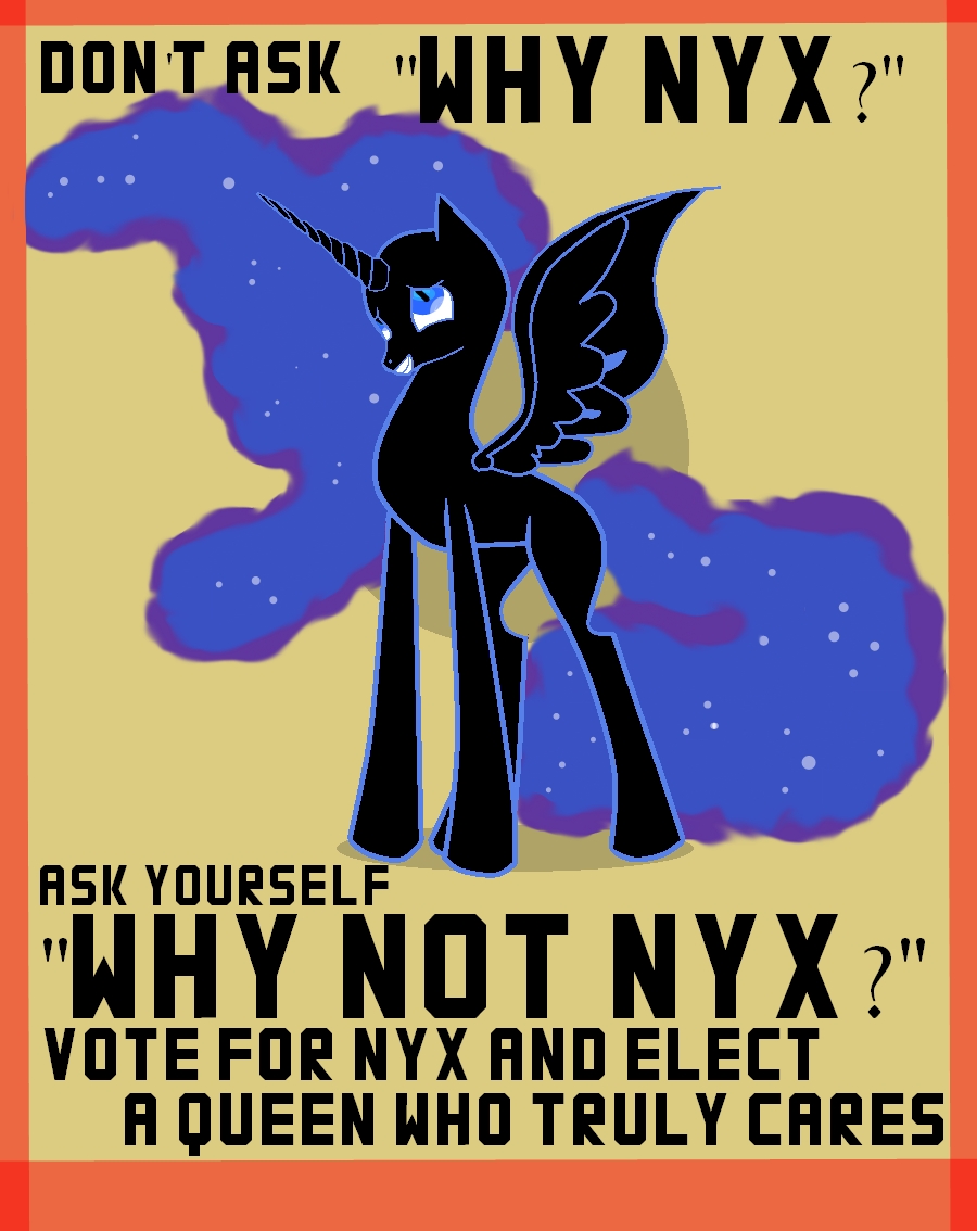 alicorn election equine female feral friendship_is_magic hasbro horn mammal mrspacecat my_little_pony nightmare_moon_(mlp) nyx_(mlp) past_sins pegacorn smile solo winged_unicorn wings