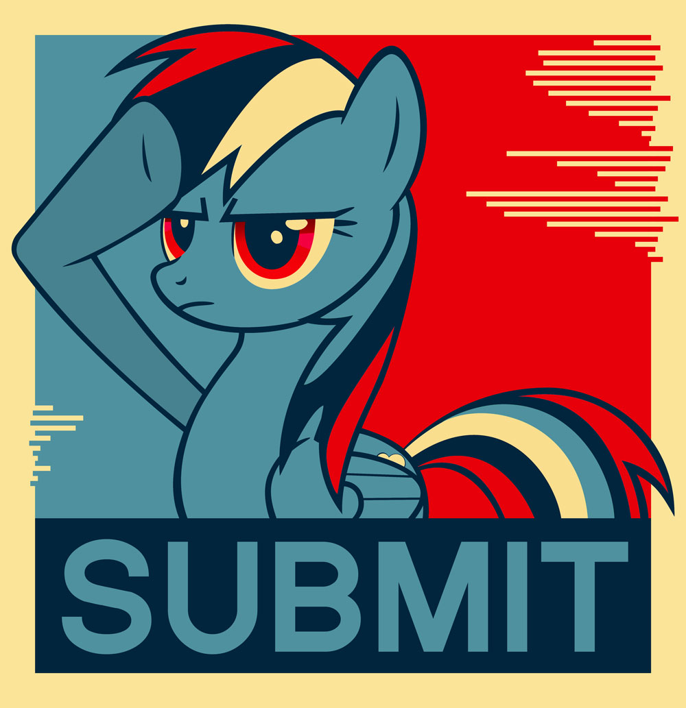 blue equestria-election equine female feral friendship_is_magic hasbro horse mammal my_little_pony pegasus pony poster propaganda rainbow_dash_(mlp) solo submit wings
