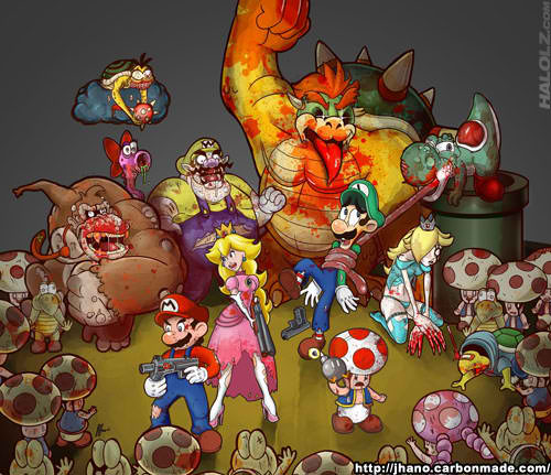 birdo blood bob-omb bomb boomer_(l4d) boomer_(left_4_dead) bowser charger_(l4d) charger_(left_4_dead) cloud dinosaur donkey_kong female gun horn human hunter_(l4d) hunter_(left_4_dead) koopa koops lakitu left_4_dead_(series) luigi magic_user mammal mario mario_bros mushroom nintendo parody princess princess_peach princess_rosalina ranged_weapon royalty scalie scared shell smoker_(l4d) smoker_(left_4_dead) spikes spiny spitter spitter_(left_4_dead) tank_(l4d) tank_(left_4_dead) toad_stool toadette tongue tunnel undead unknown_artist valve video_games wario watermark weapon witch_(l4d) witch_(left_4_dead) yoshi zombie